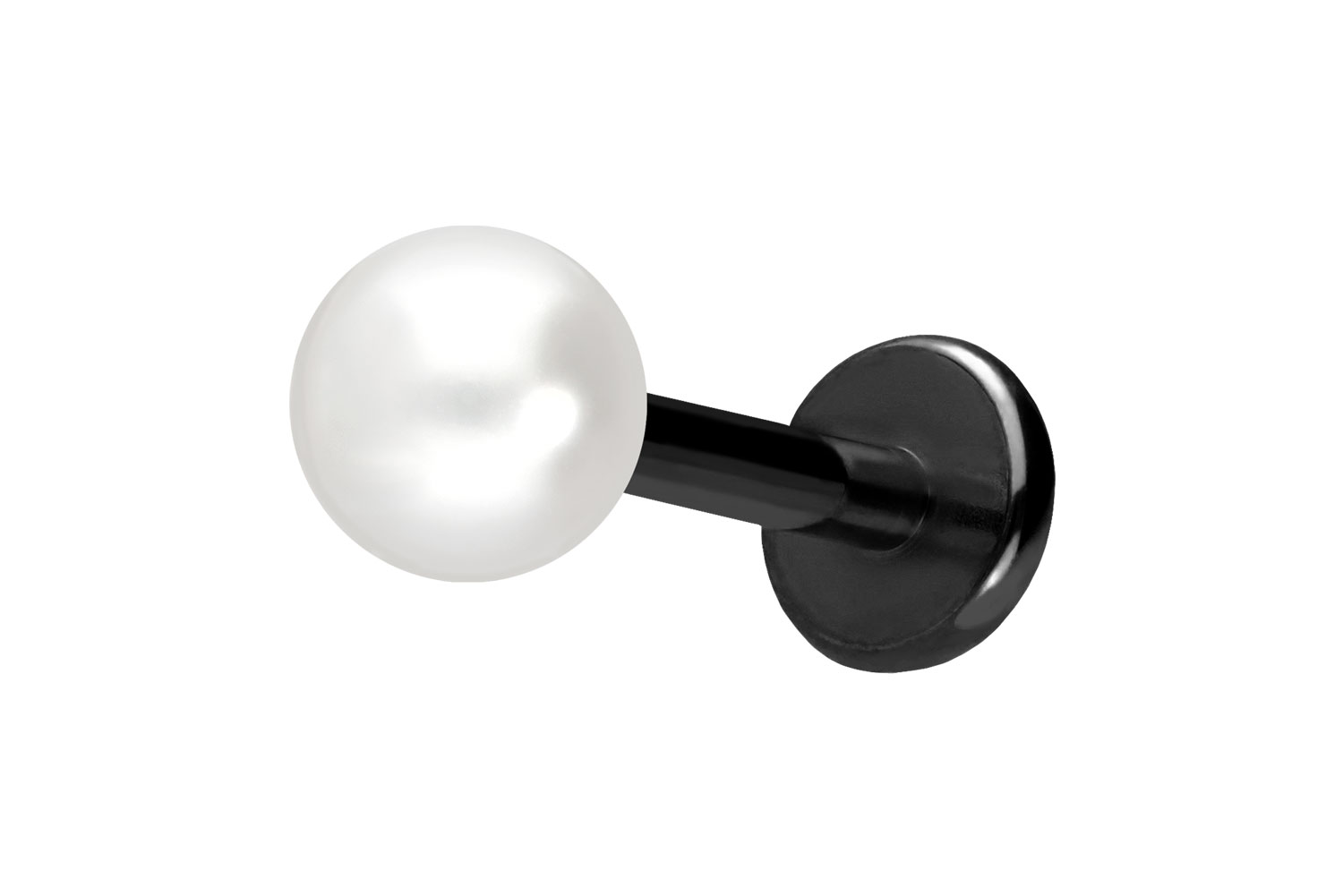 Titan Labret Piercing mit Push Fit SYNTHETISCHE PERLE